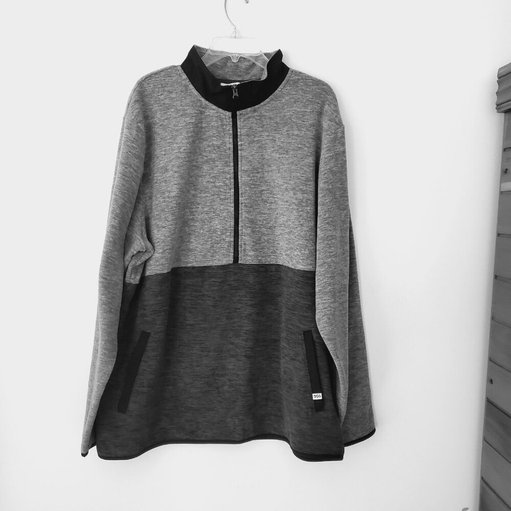 DSG Polar Fleece Half Zip Pullover Gray/Black Soft Size XXL‎ NEW Without Tags